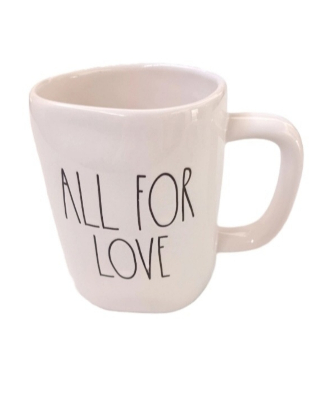 NWOT Rae Dunn Artisan Collection Ceramic White Mug | ALL FOR LOVE